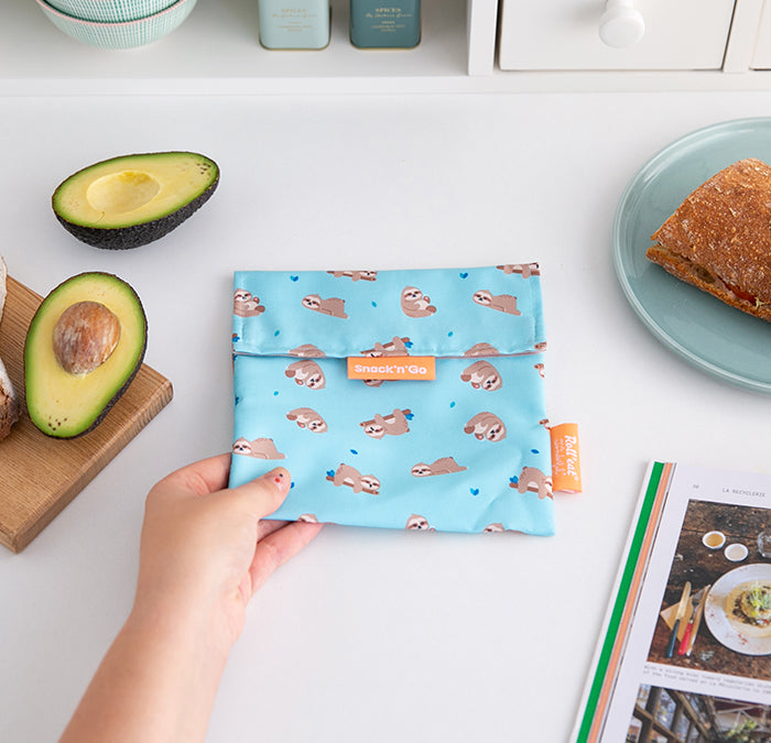 Snack’n’Go Reusable Snack Bag Mr Wonderful Sloth - RALLY RALLY Singapore