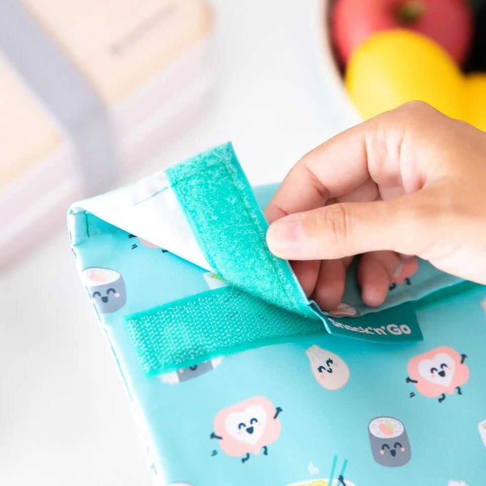 Snack’n’Go Reusable Snack Bag - Mr Wonderful Sushi | RALLY RALLY Singapore