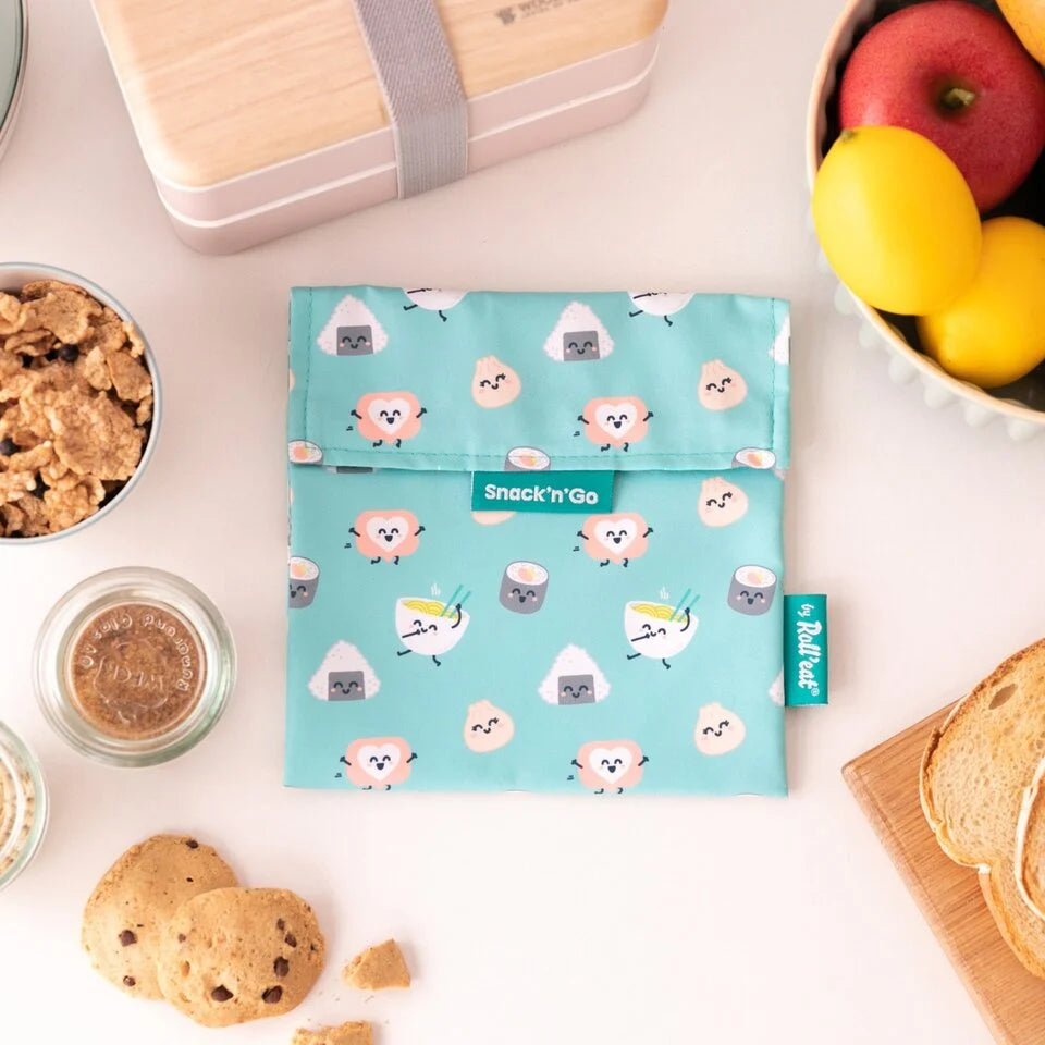 Snack’n’Go Reusable Snack Bag - Mr Wonderful Sushi | RALLY RALLY Singapore