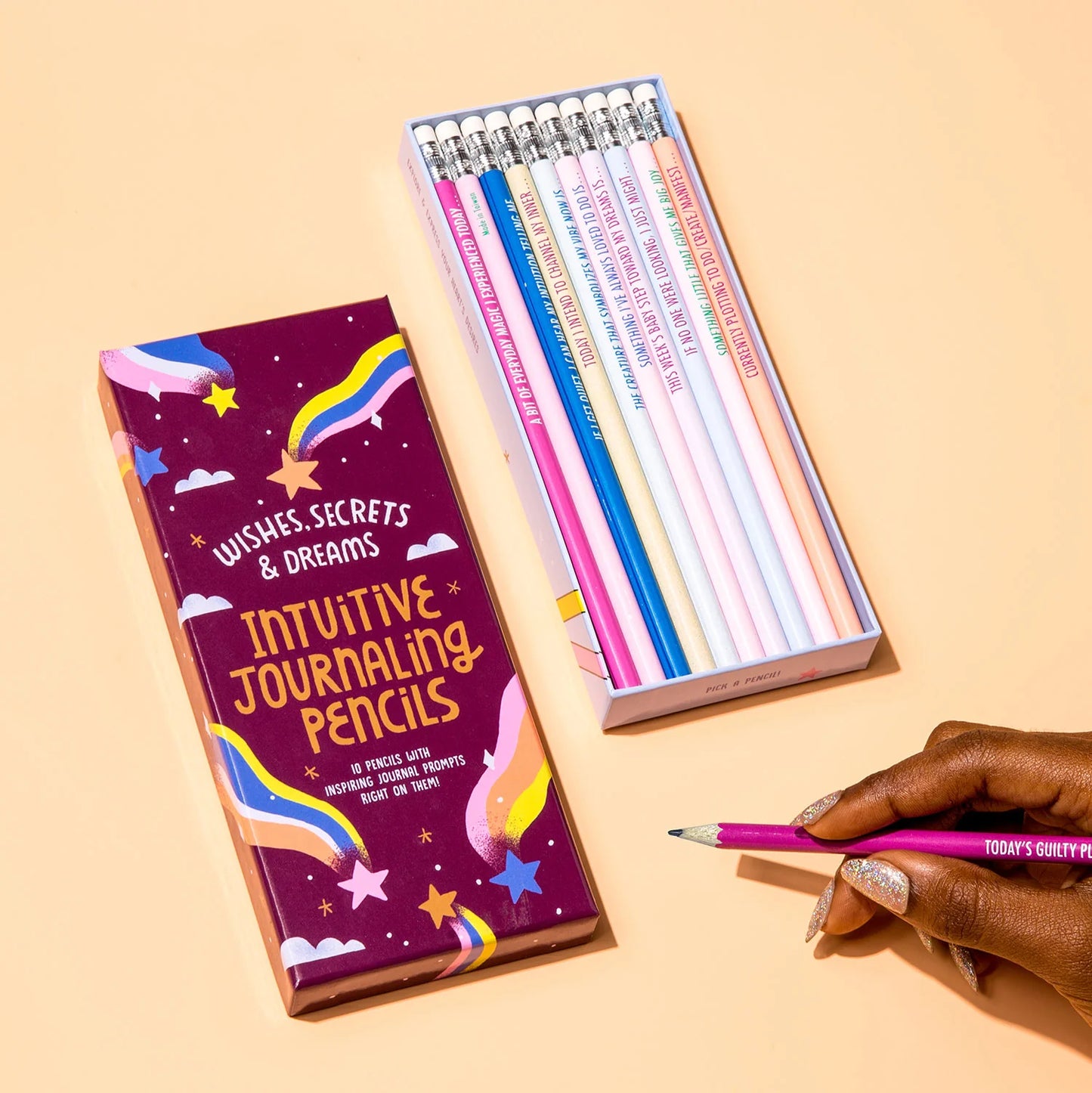 Intuitive Journaling Pencil Set - Wishes, Secrets & Dreams