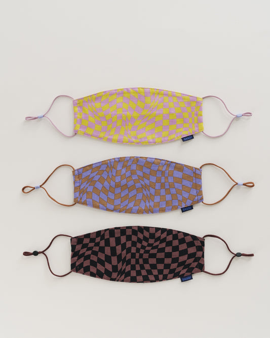 Ear Loop Mask Set - Trippy Checkers