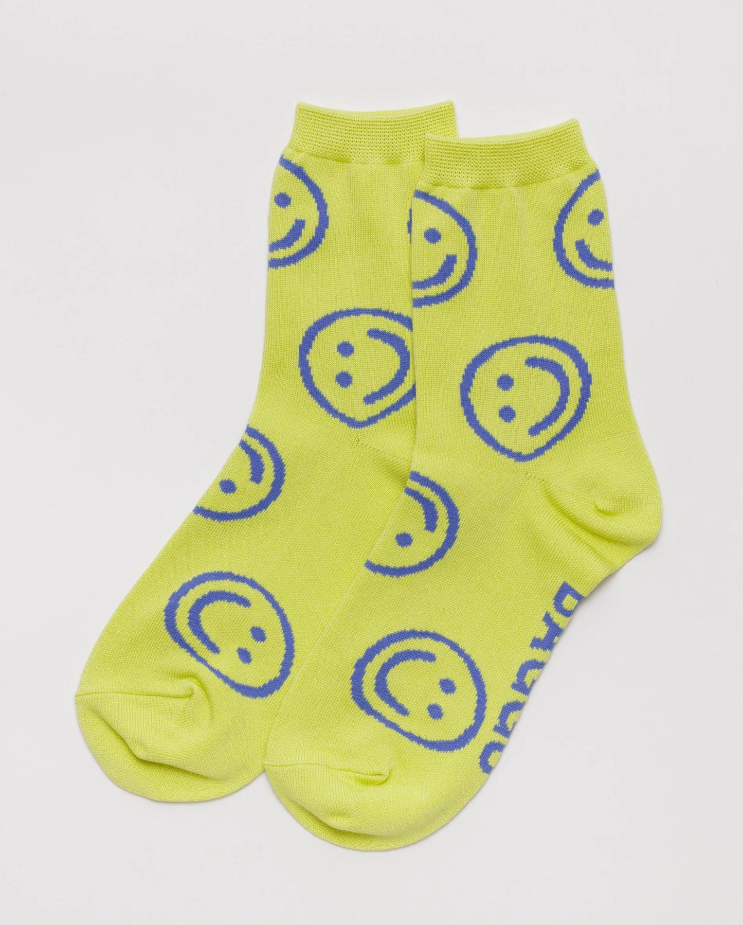 BAGGU Crew Sock Citron Happy | Rally Rally Singapore