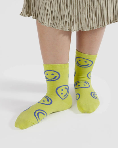 BAGGU Crew Sock Citron Happy | Rally Rally Singapore