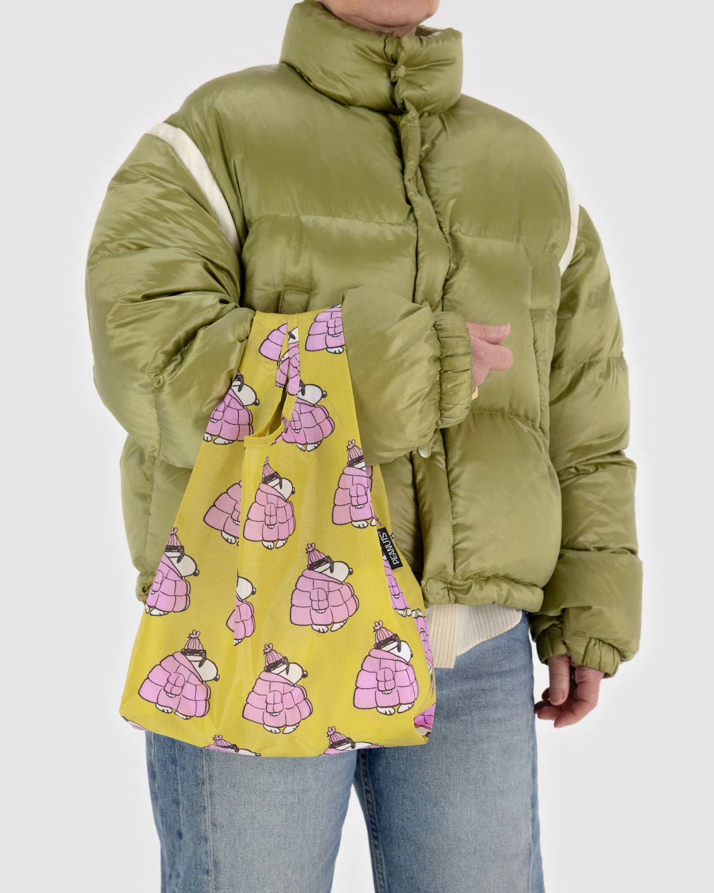 Baby BAGGU Reusable Bag Puffer Snoopy Pink | Rally Rally 