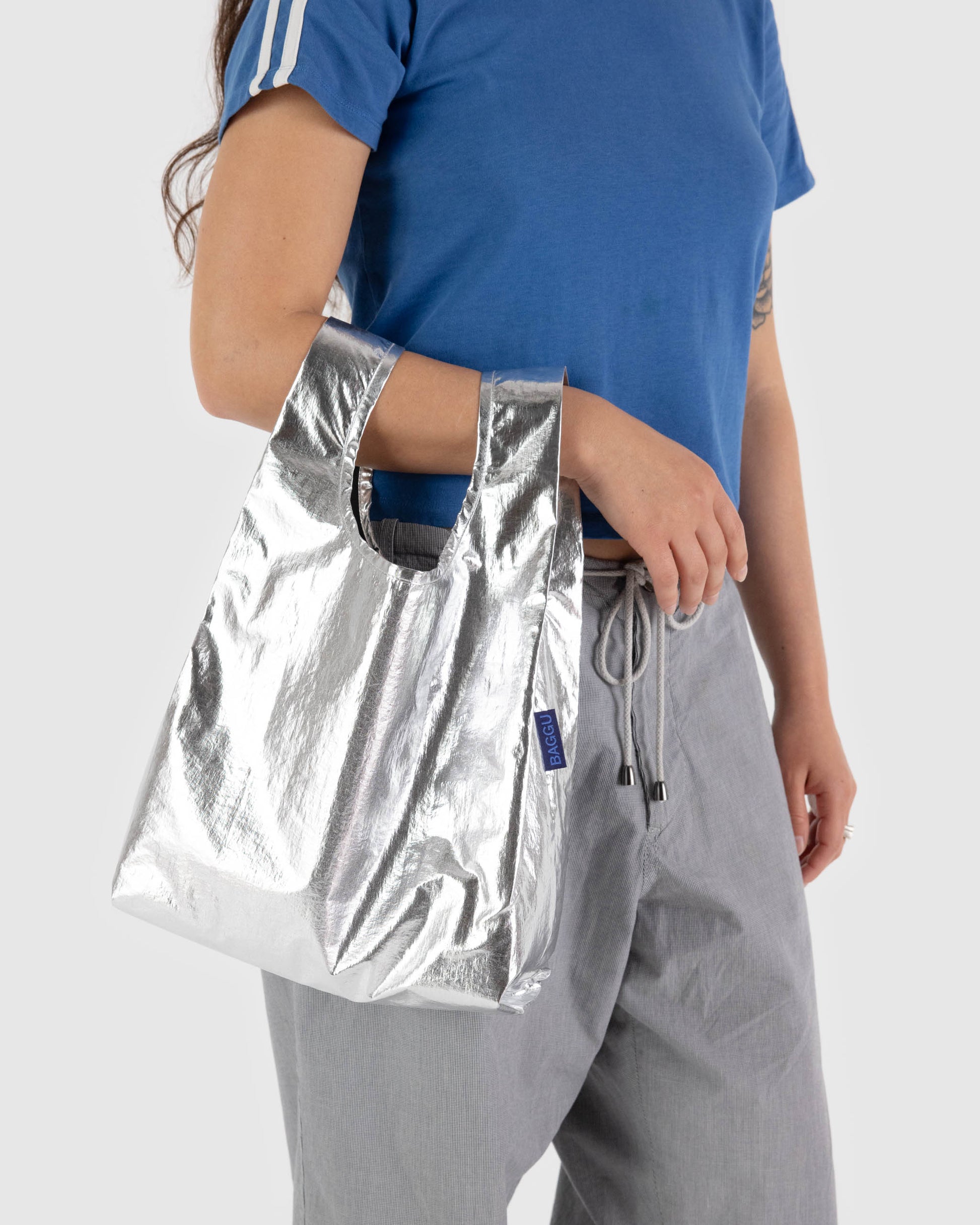 Baby BAGGU Reusable Bag Metallic Silver | Rally Rally Singapore