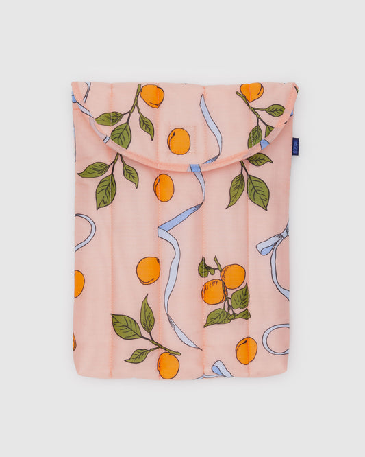 Puffy Laptop Sleeve 13"/14" - Apricots & Ribbons