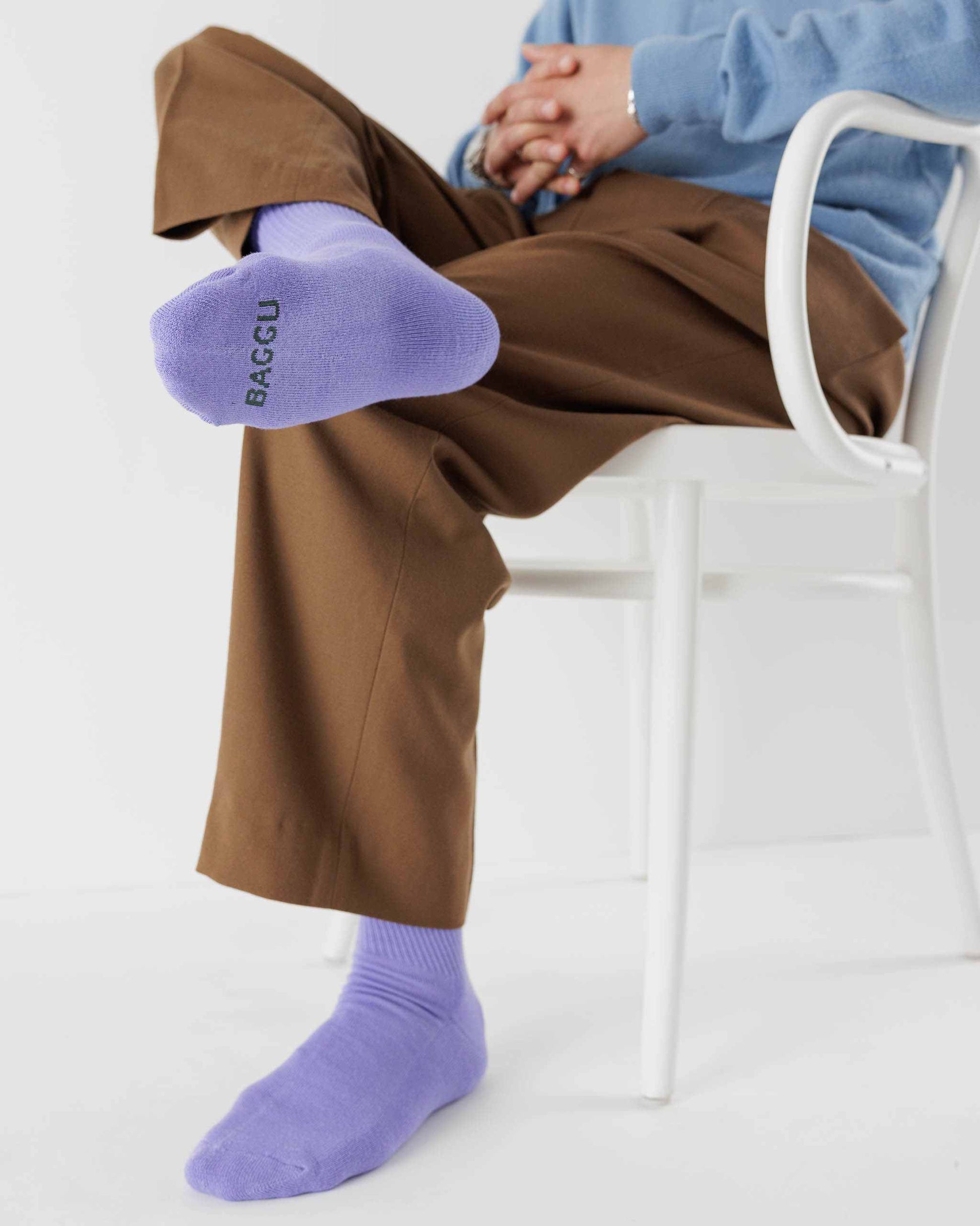 BAGGU Ribbed Sock - Bluebell | Rally Rally Singapore