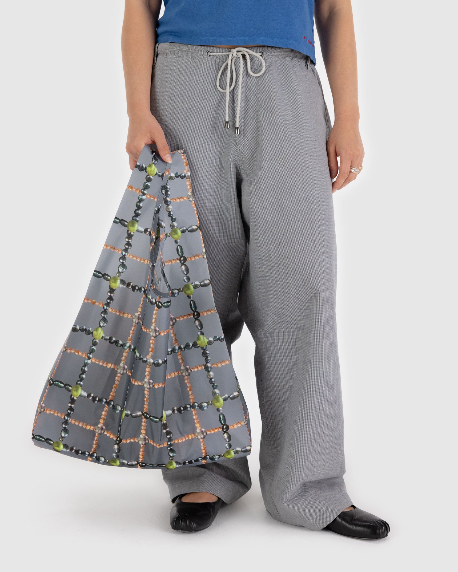 Standard BAGGU Reusable Bag - Beaded Plaid | Rally Rally Singapore