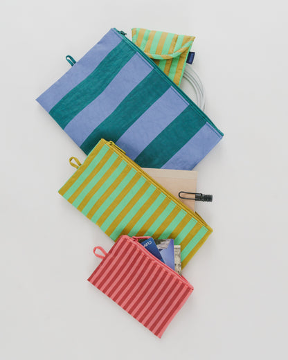 Flat Pouch Set - Afternoon Stripes