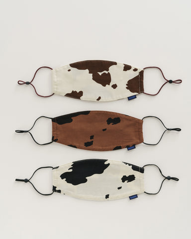 Ear Loop Mask Set - Mixed Cow Prints